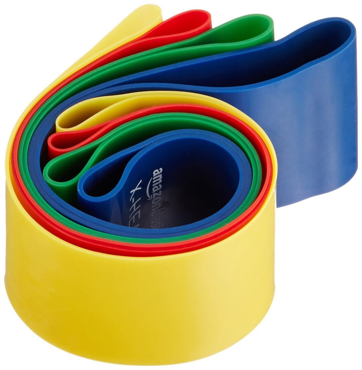 AmazonBasics 4-Piece Exercise and Resistance Loop Bands with Bag