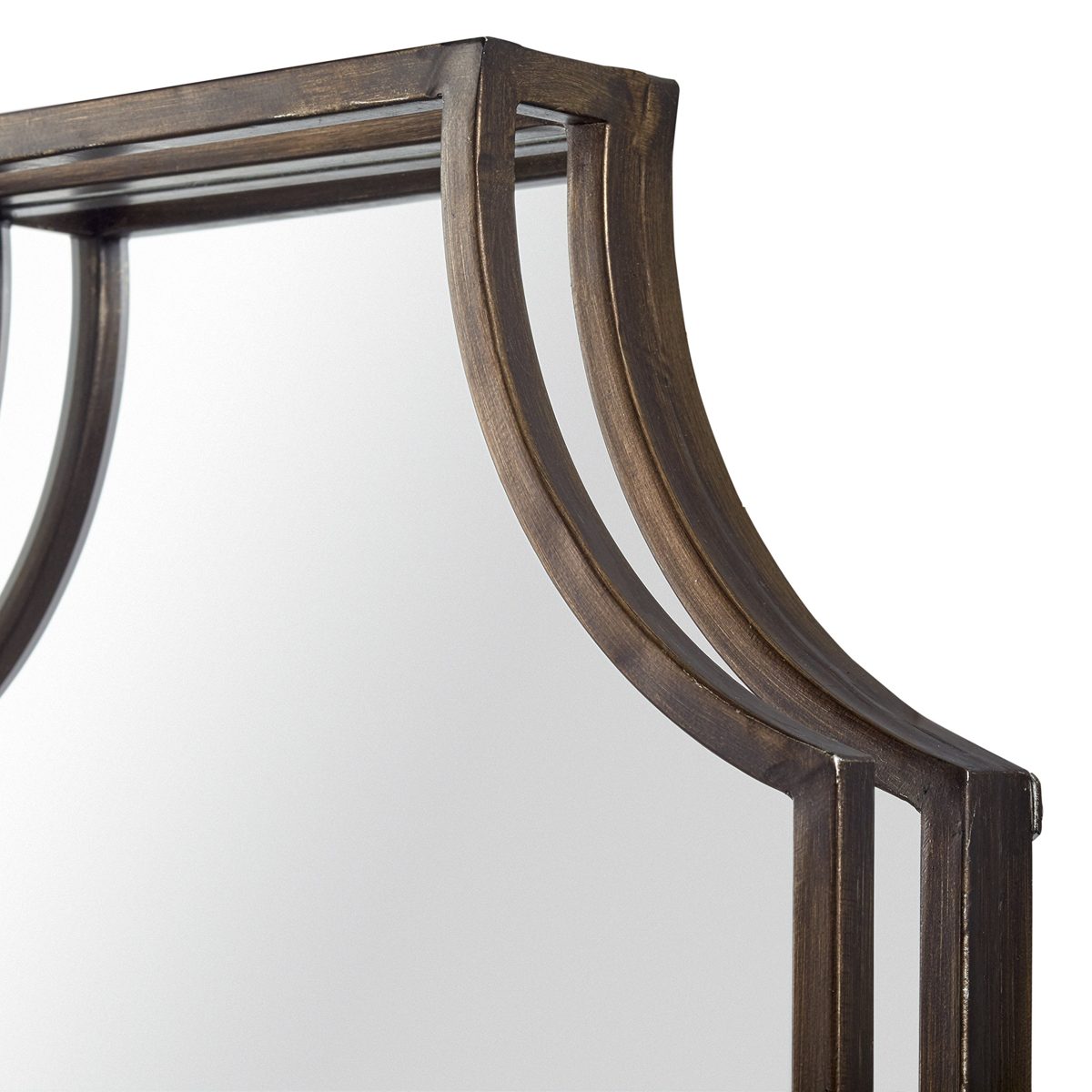 Amazon Brand – Stone & Beam Antique-Style Metal Frame Hanging Wall Mirror Decor, 32 Inch Height, Brown