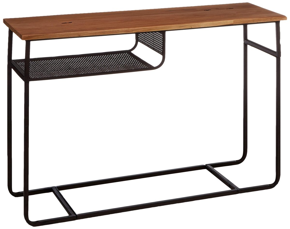 Amazon Brand Rivet Console with Metal Shelf 110 x 35 cm Elme/Black Metal Frame
