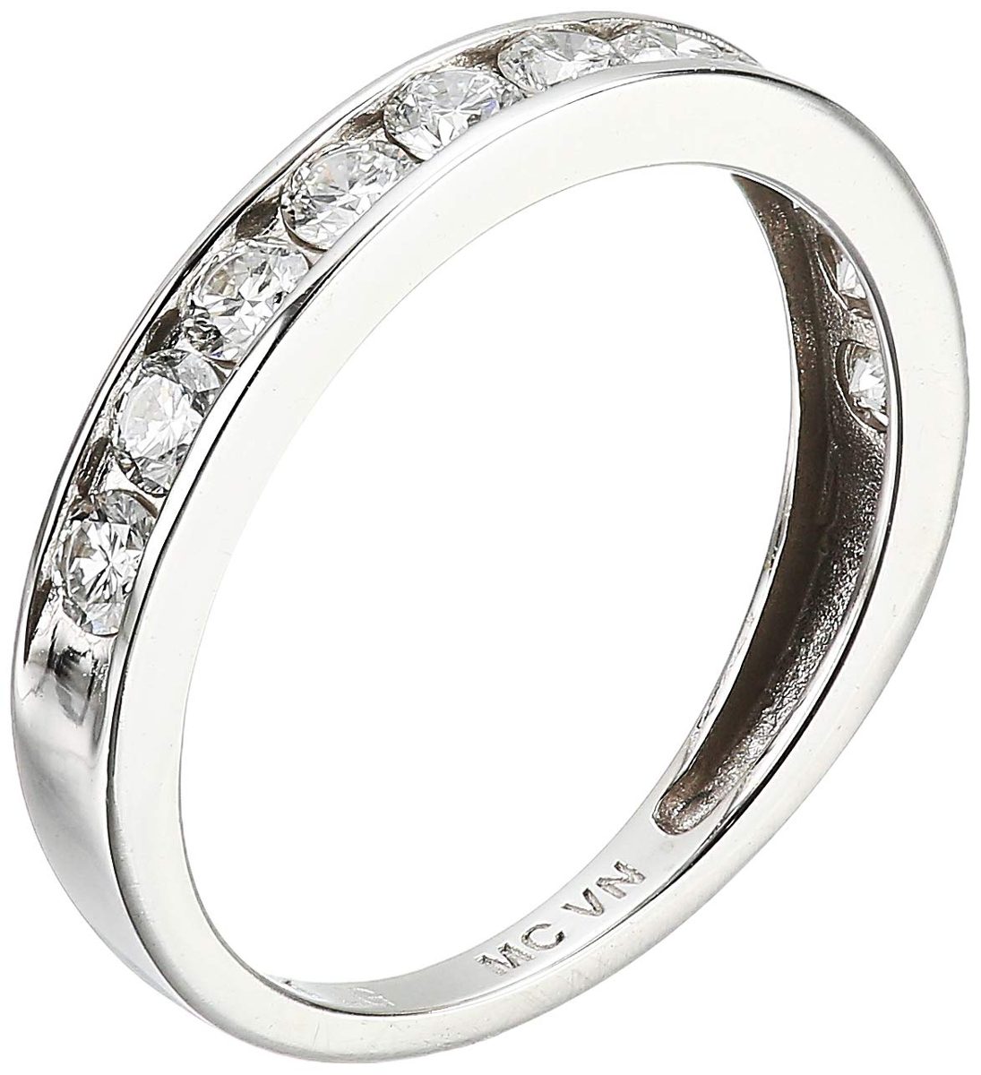 Lab Grown Diamond Channel Set Wedding Band in 14k White Gold (1/2 CT.TW., I-J Color, SI1-SI2 Clarity), Size 5