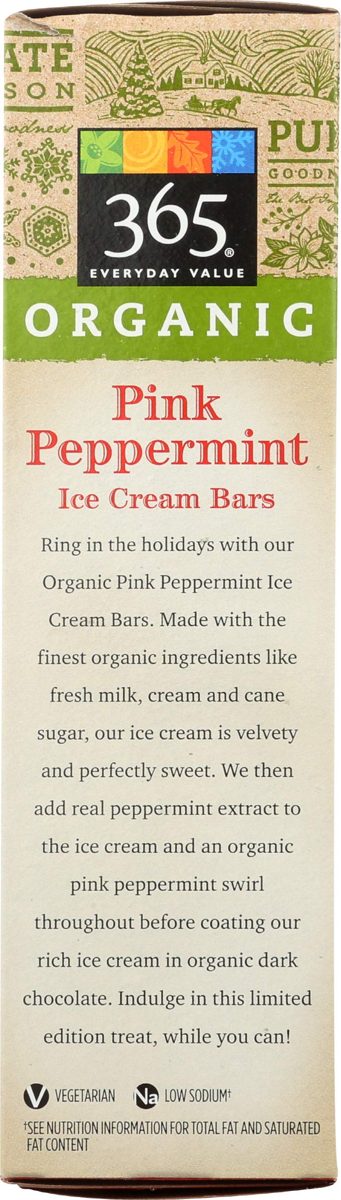 365 Everyday Value, Organic Pink Peppermint Ice Cream Bars, 3 ct, (Frozen)