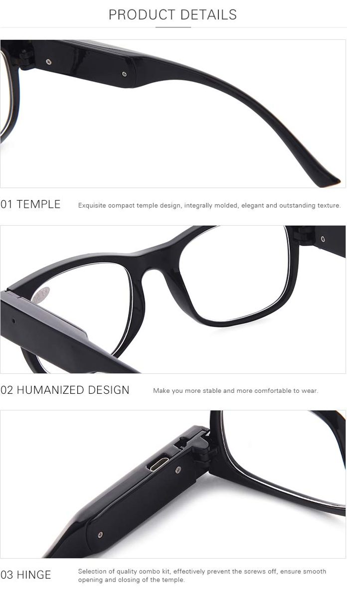SKYWAY Bright LED Readers with Lights Reading Glasses Lighted Eyewear Clear Vision Unisex(Black, 3.5X)
