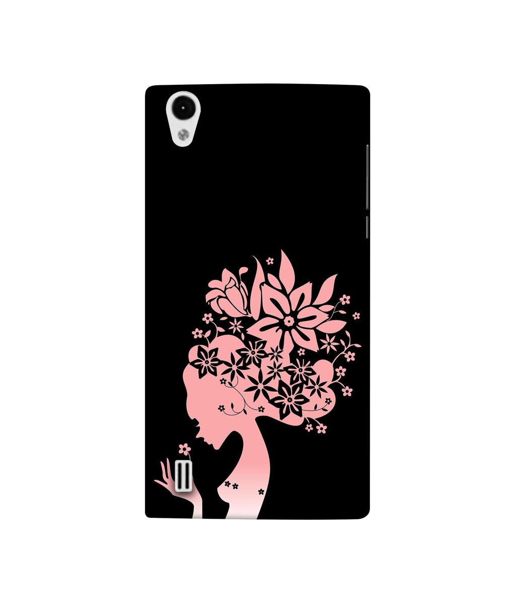 Amazon Brand - Solimo Designer Pink Color Lady Vector 3D Printed Hard Back Case Mobile Cover for VIVO Y15
