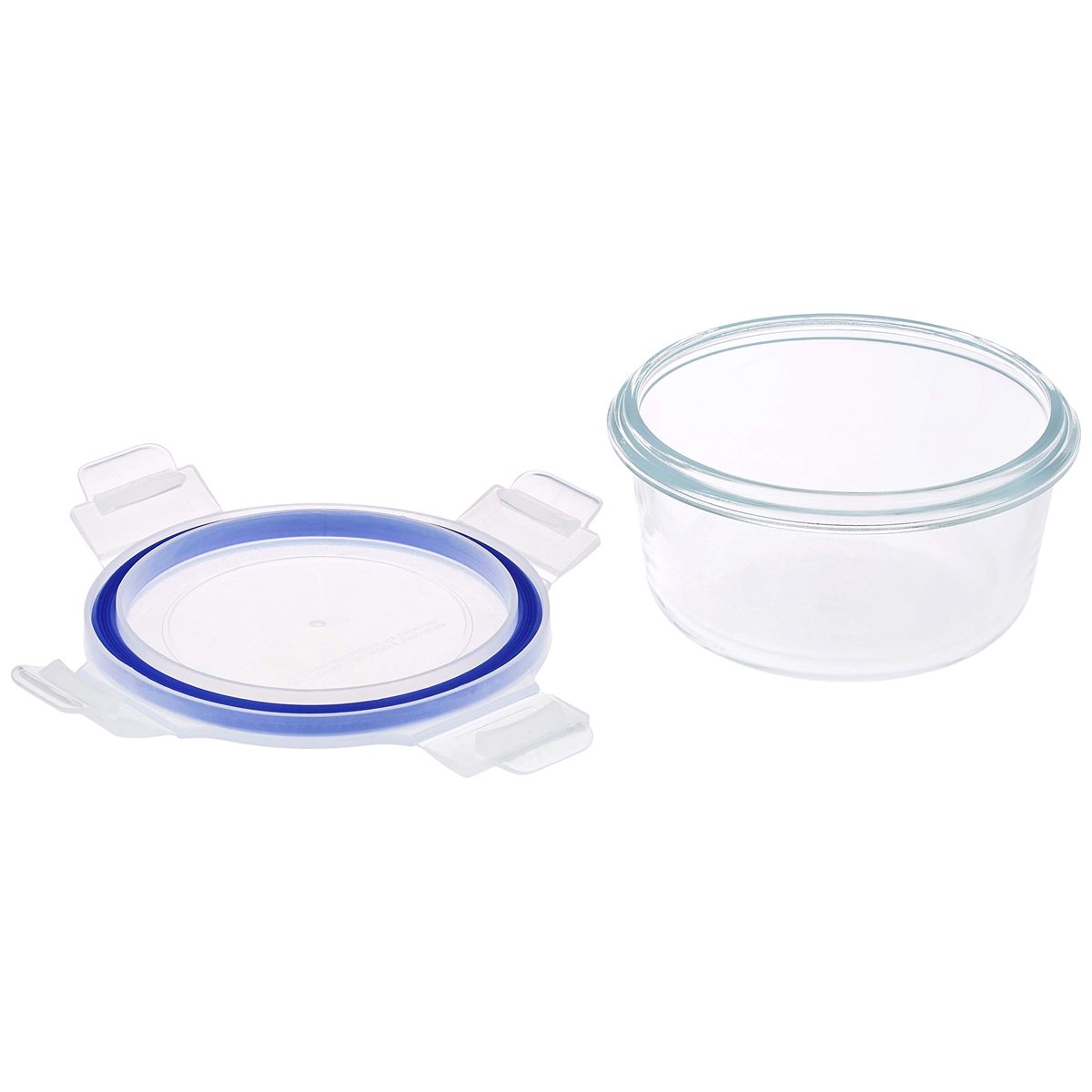 Amazon Brand - Solimo Round Glass Storage Container Set, 720ml, Set of 3, Transparent