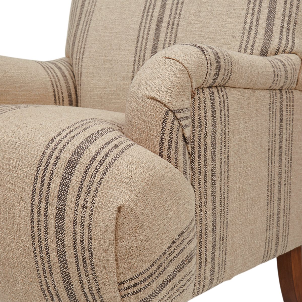 Amazon Brand – Stone & Beam Aubree Farmhouse Accent Chair, 32"W, Striped Grey Linen