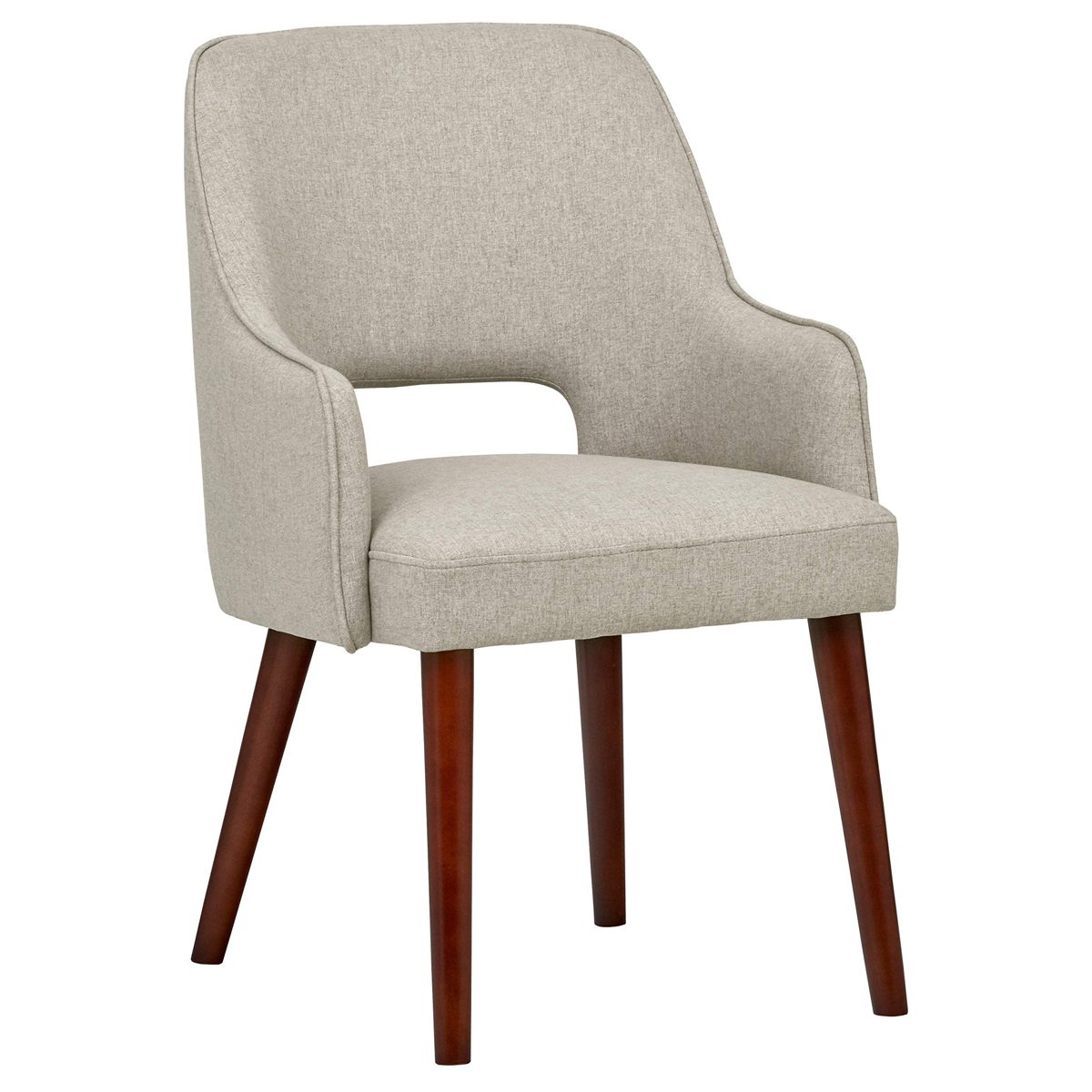 Rivet Malida Mid-Century Modern Open Back Kitchen Dining Room Accent Chair, 33" H, Felt Grey (Renewed)