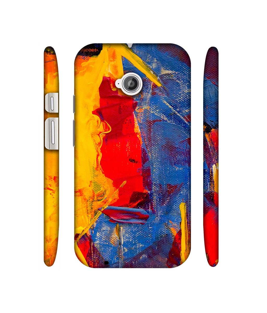 Amazon Brand - Solimo Designer Yellow and Dark Blue Canvas 3D Printed Hard Back Case Mobile Cover for Motorola Moto E 2nd Generation