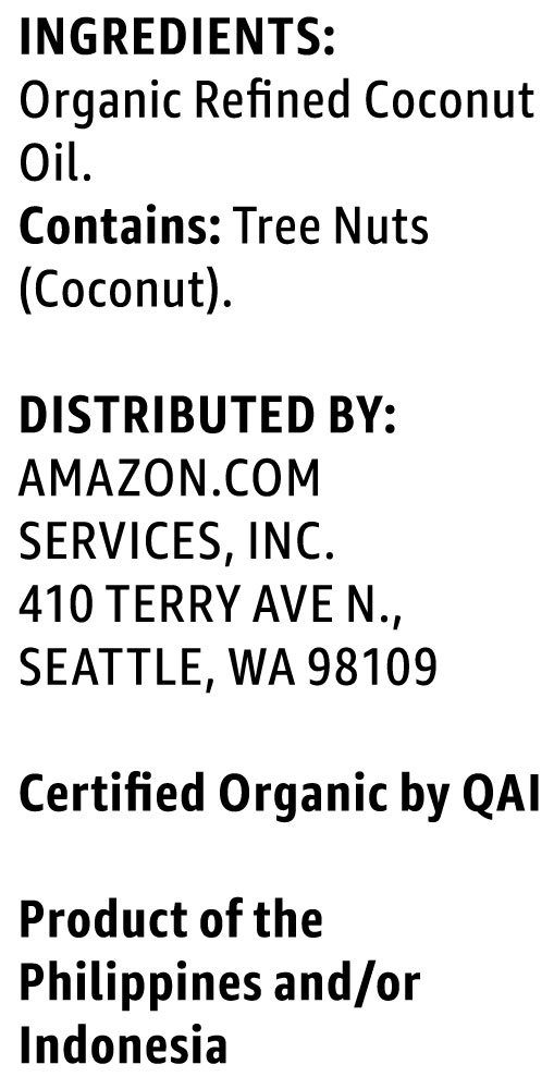 Amazon Brand - Solimo Organic Coconut Oil, Refined, 30 ounce