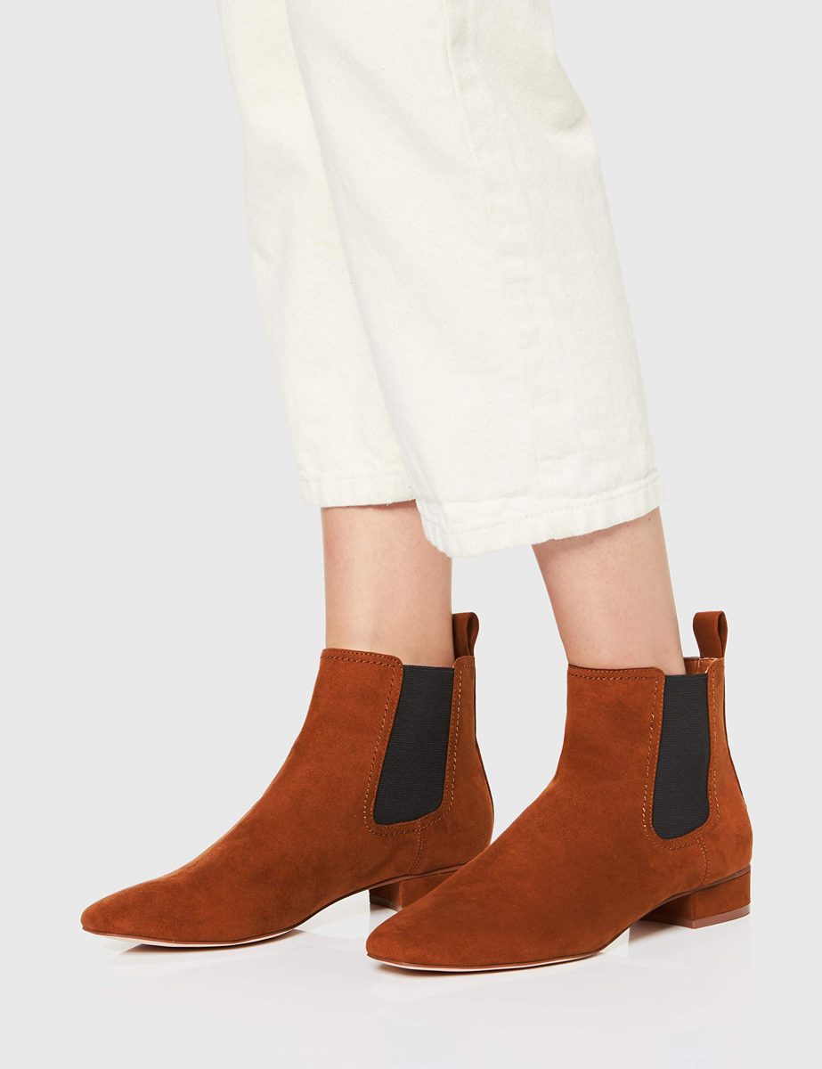 Amazon Brand - find. Simple Chelsea Boots, Brown), US 7.5