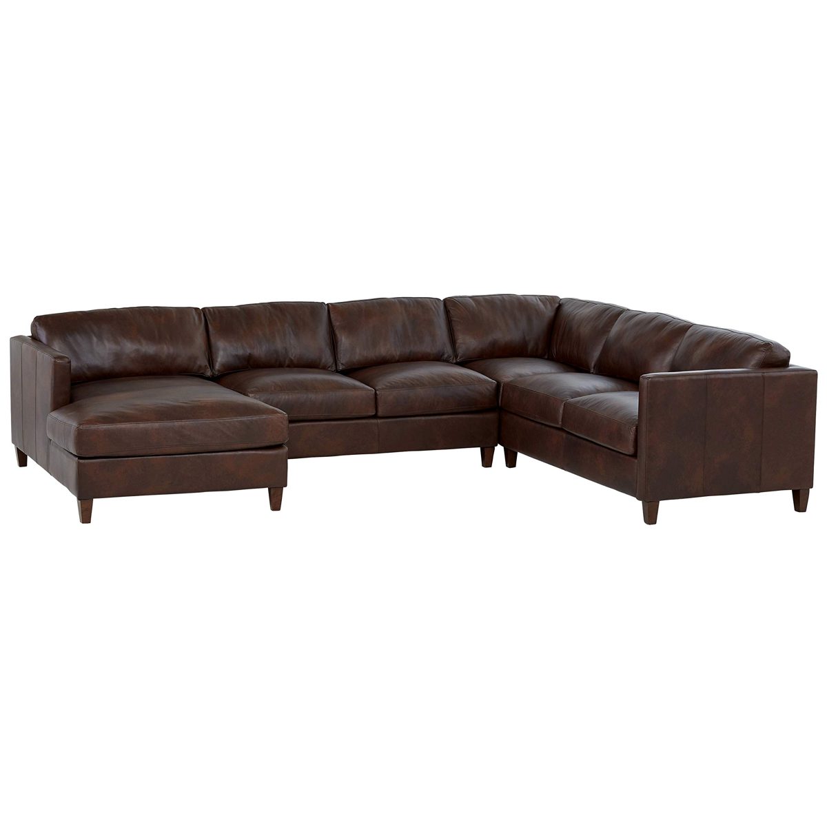 Amazon Brand – Stone & Beam Andover Right-Facing U-Shaped Sectional, 134"W, Driftwood Leather