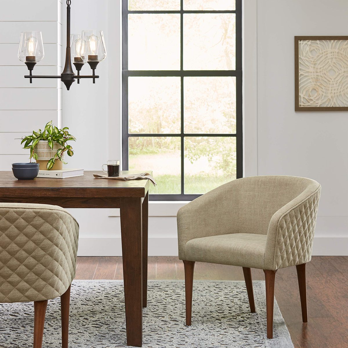 Stone & Beam Modern Steel-Framed Pendant with Blown-Glass Shades, 19" H, Oil-Rubbed Bronze