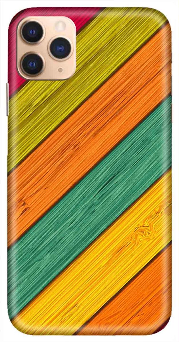 Amazon Brand - Solimo Designer Colorful Wooden Pattern 3D Printed Hard Back Case Mobile Cover for Apple iPhone 11 Pro