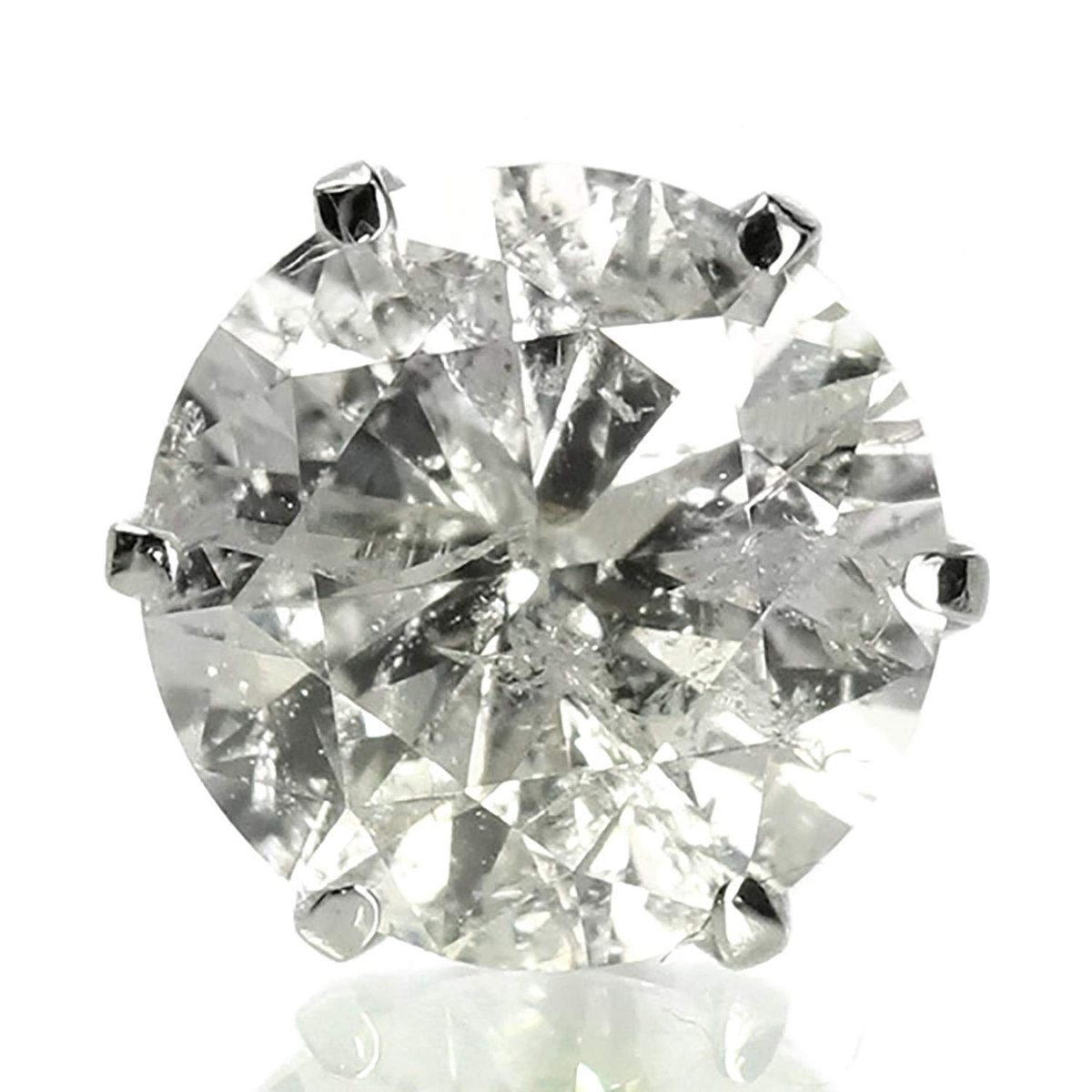 [Amazon Collection] Amazon Collection (AMBZO) Pt900 Stud Earrings 1.0ct 0.5x0.5ct 6 Prong (J.I1.VG Equivalent) ES0618PT-10