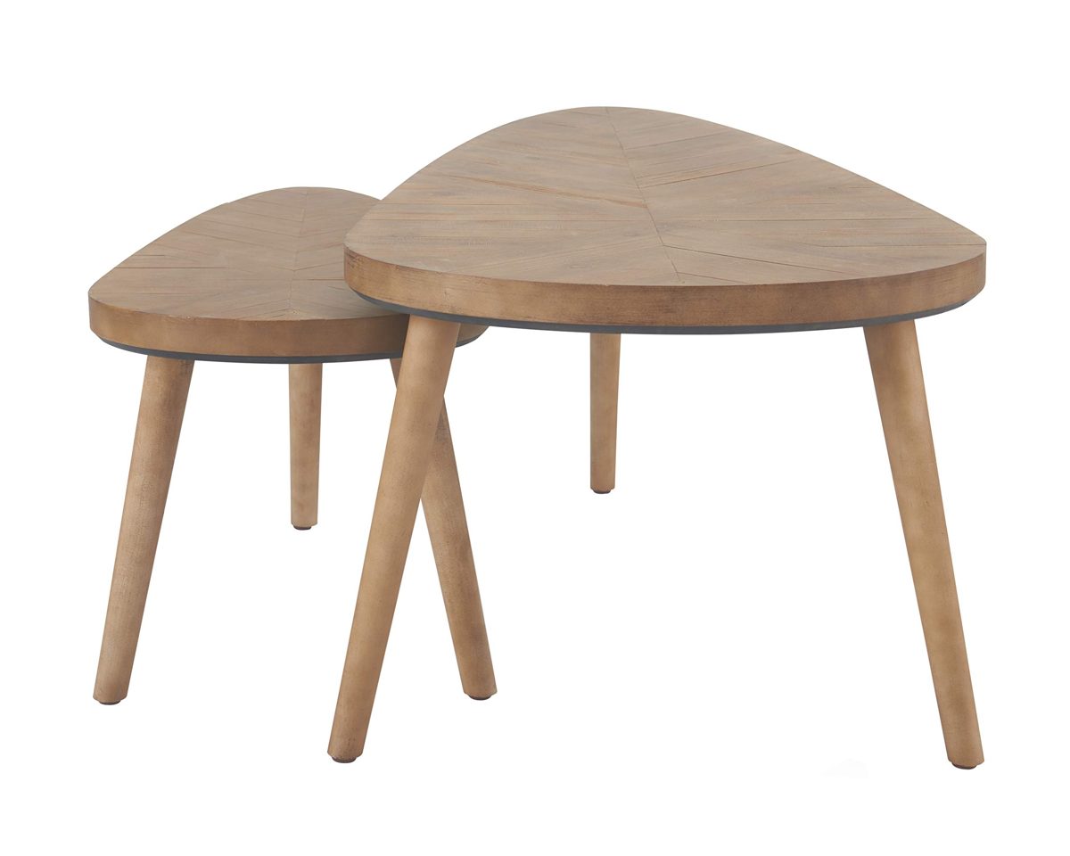 Amazon Brand – Rivet Mid-Century Modern Oblong End/Side/Nesting Tables, Firwood
