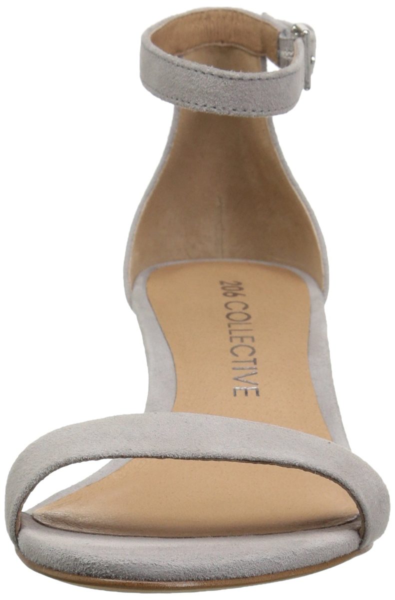 206 Collective Women's Eve Stiletto Heel Dress Sandal-Low Heeled, gray suede, 10 B US