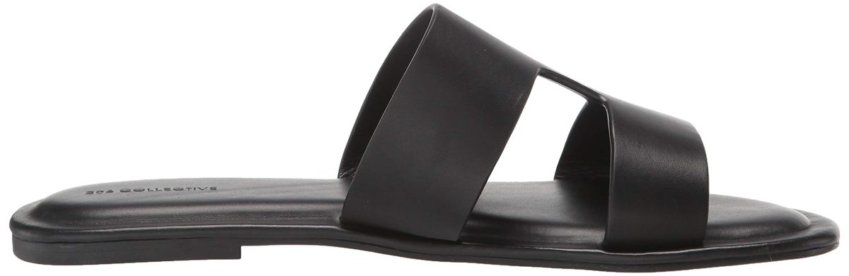 206 Collective Amazon Brand Women's Sabor Flat Sandal, Black, 5.5 B US