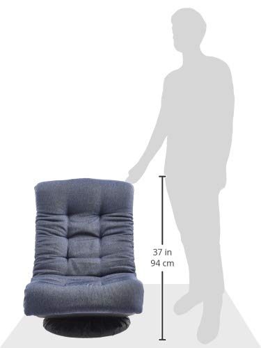 Amazonbasics Swivel Foam Lounge Chair - with Headrest, Adjustable, Denim