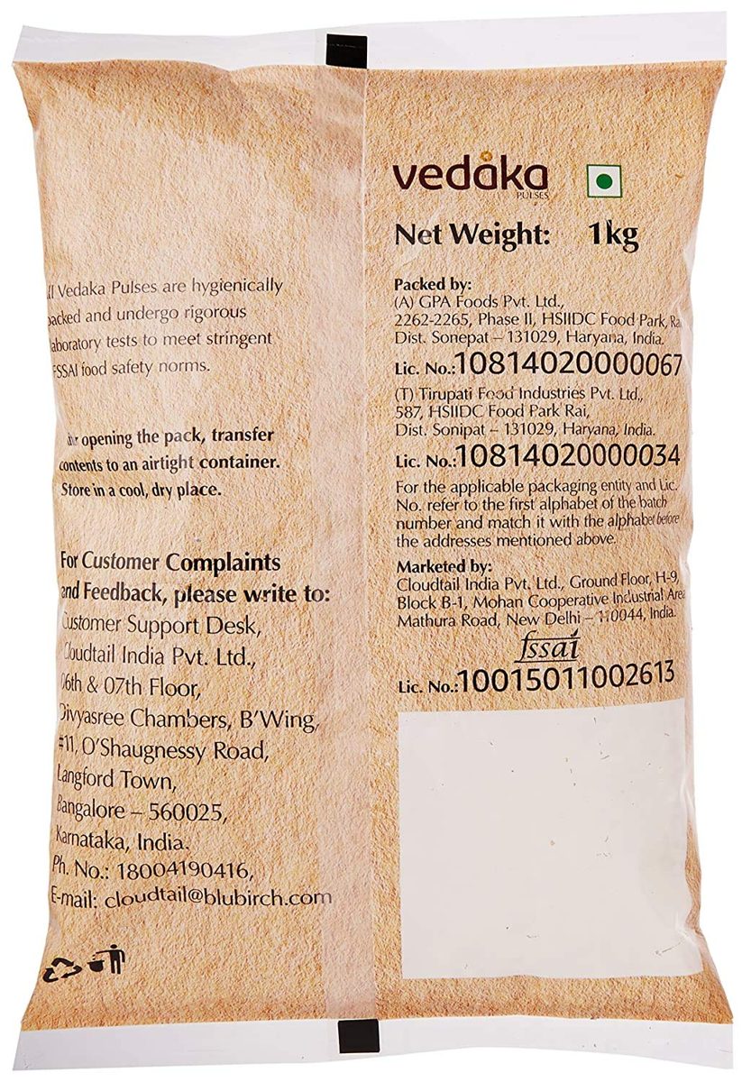 Amazon Brand – Vedaka Combo Pack of 3 (Toor dal, 1kg + Moong dal, 1kg + White urad Split, 1kg)