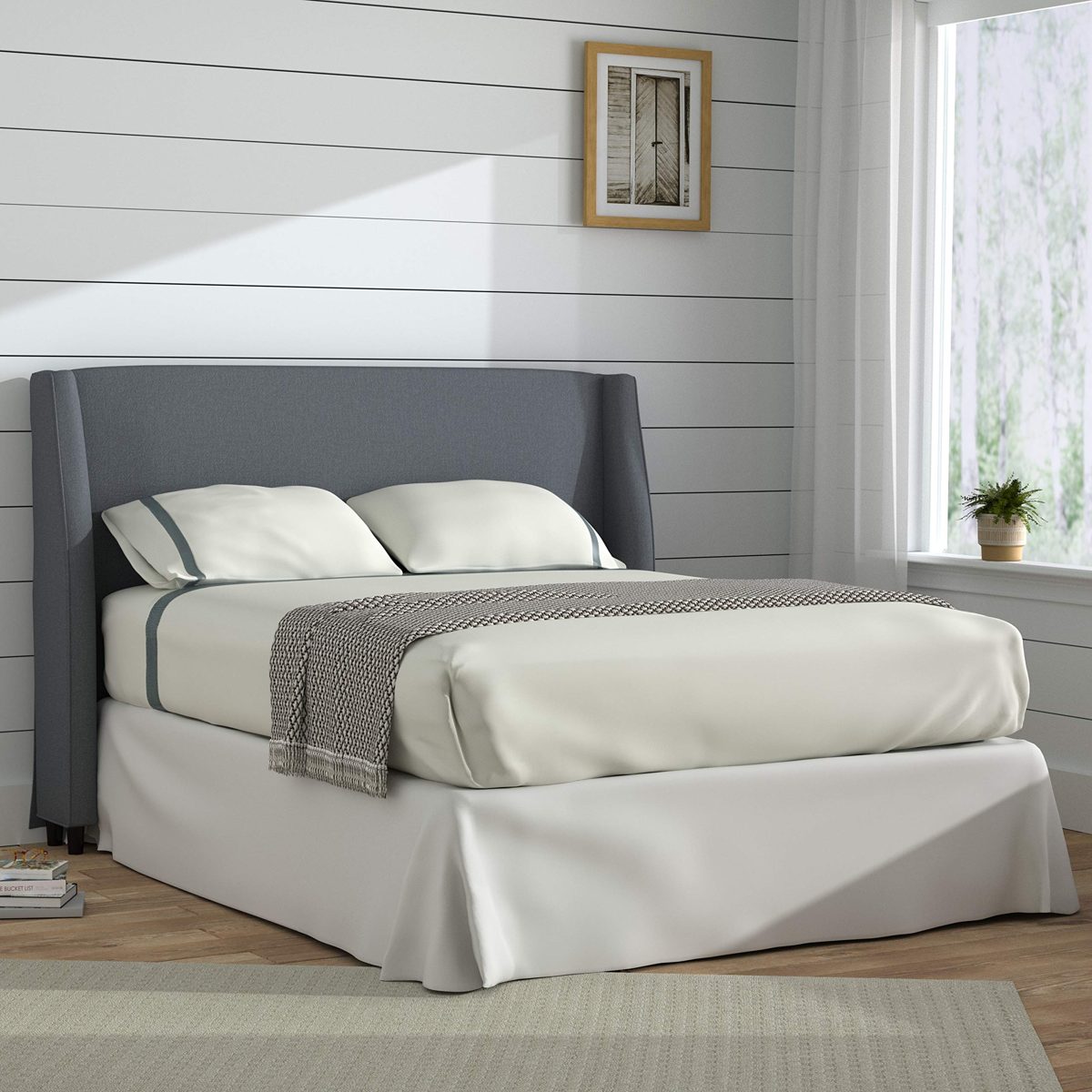 Stone & Beam Glenwilde King Headboard, 92"W, Lagoon