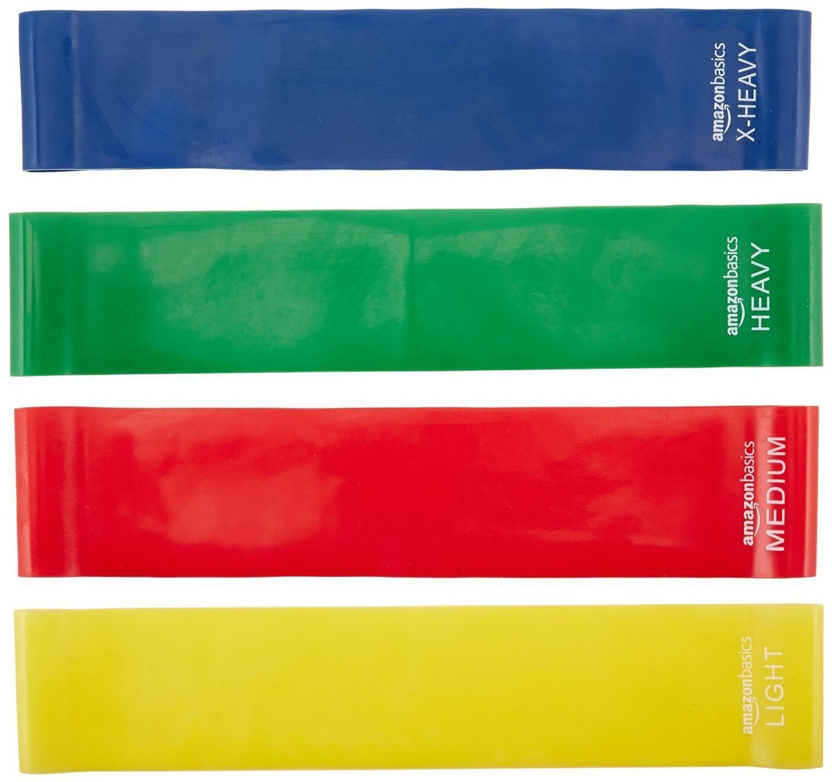 AmazonBasics 4-Piece Exercise and Resistance Loop Bands with Bag