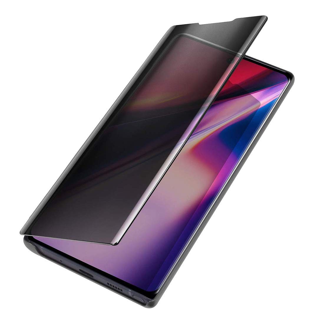 Amazon Brand - Solimo Protective Clear View flip Cover for Samsung Galaxy Note 10 (Black)