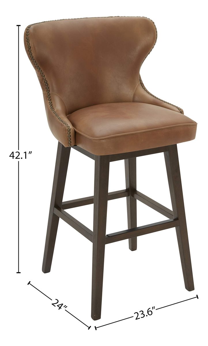 Amazon Brand – Stone & Beam Louise Memory Swivel Barstool, 42.1"H, Wax Sand