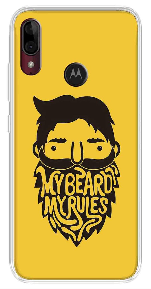 Amazon Brand - Solimo Designer Multicolor My Beard My Rules Printed Soft Back Case Mobile Cover for Motorola Moto E6s / Motorola Moto E6 Plus
