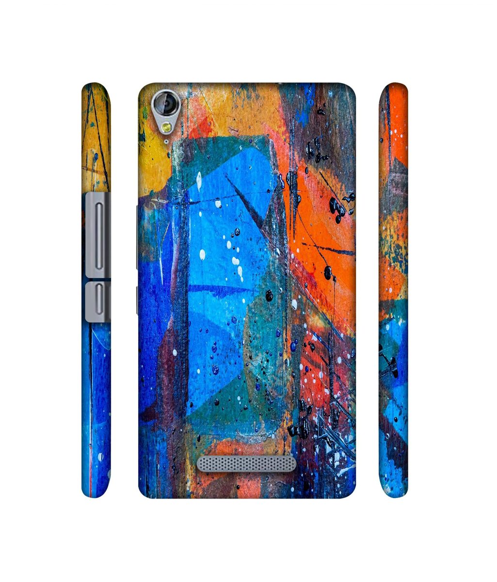Amazon Brand - Solimo Designer Blue and Orange Brush 3D Printed Hard Back Case Mobile Cover for Micromax Canvas Juice 3Plus Q394
