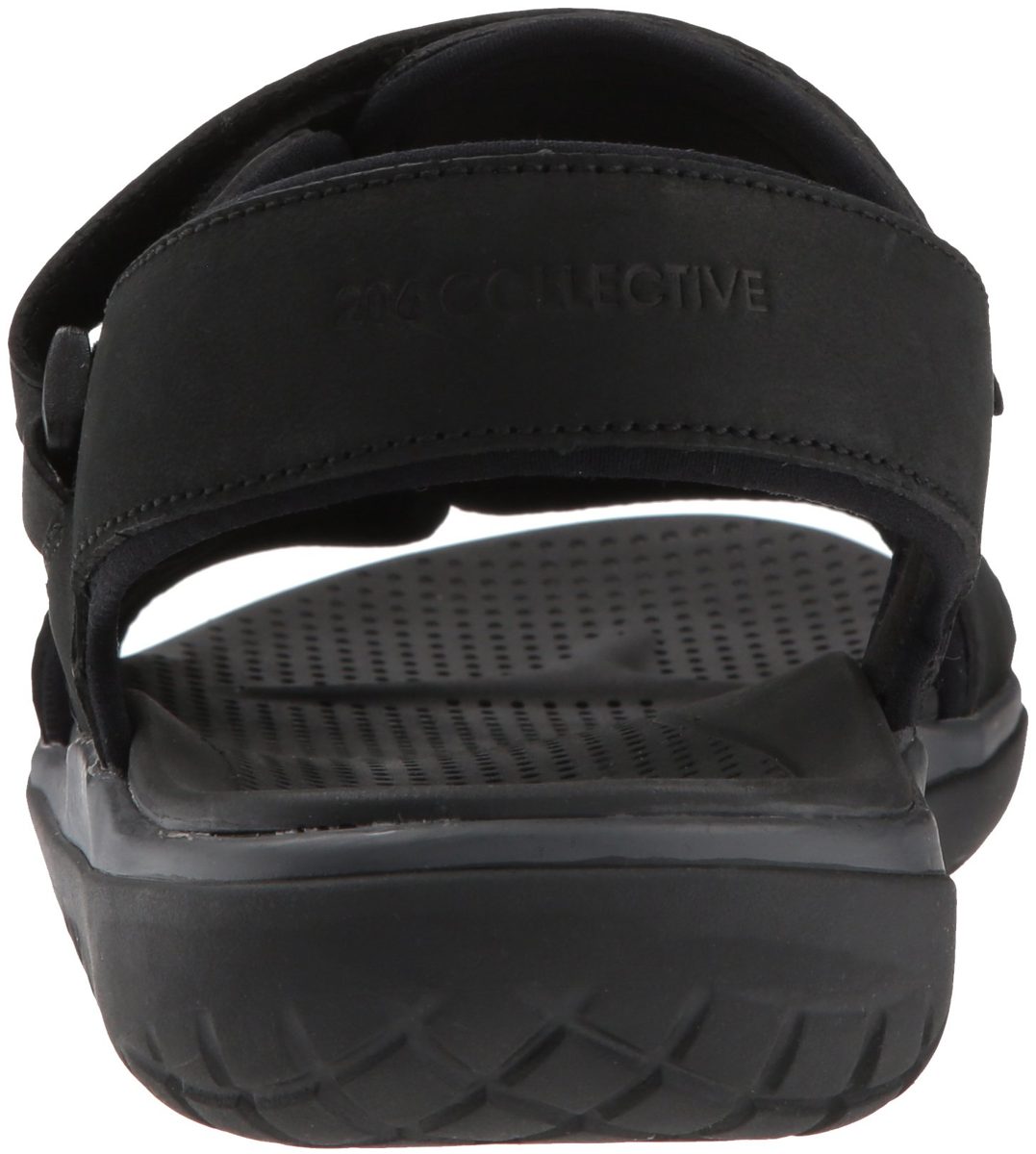 206 Collective Amazon Brand Men's Greenlake Double Band Velcro Sandal, Black Canvas/Nubuck, 8 D US