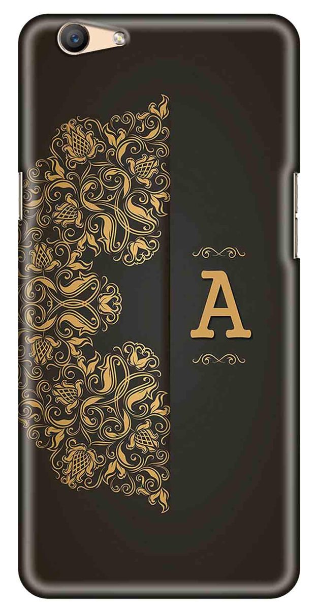 Amazon Brand - Solimo Designer Black Pattern Alphabet-A 3D Printed Hard Back Case Mobile Cover for Oppo F1s