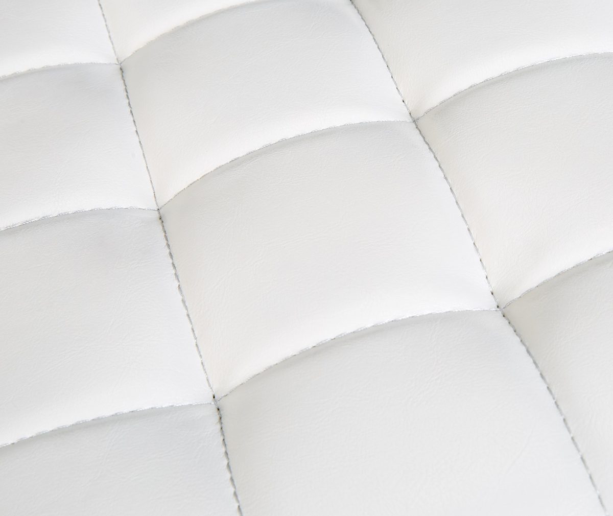 First Hill Altair Square Faux-Leather Ottoman - Moonlight White