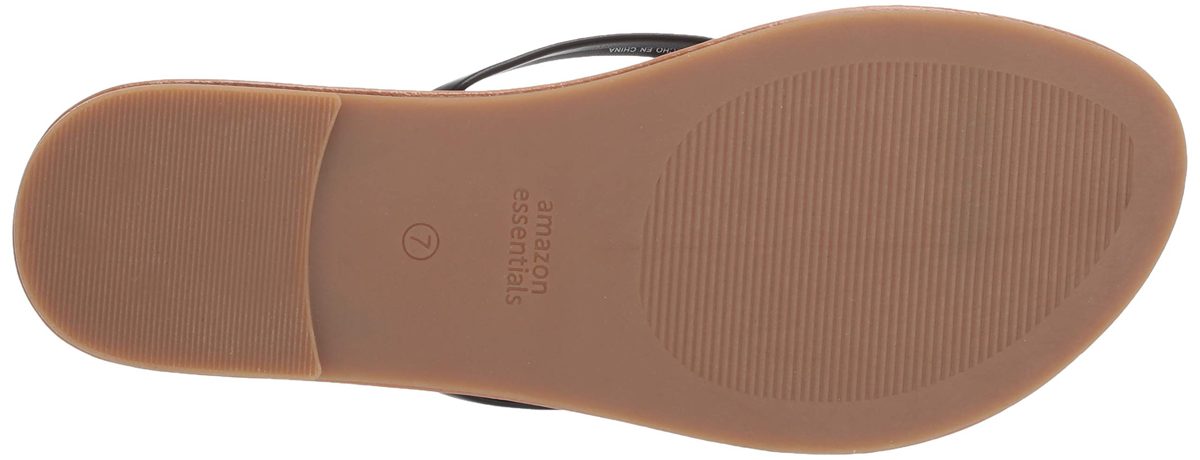 Amazon Essentials Women's Thong Sandal, Black, 6 B US