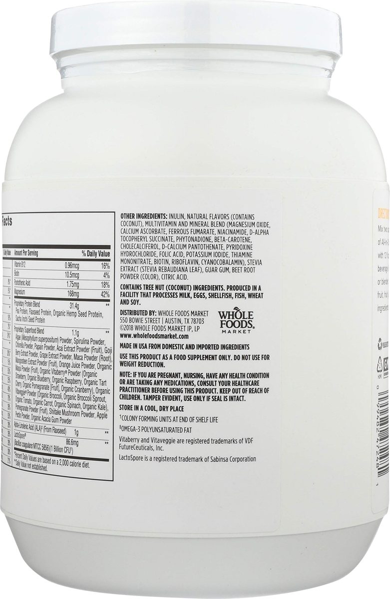 Whole Foods Market, All-In-One Plant Protein, Coconut Almond, 30 oz
