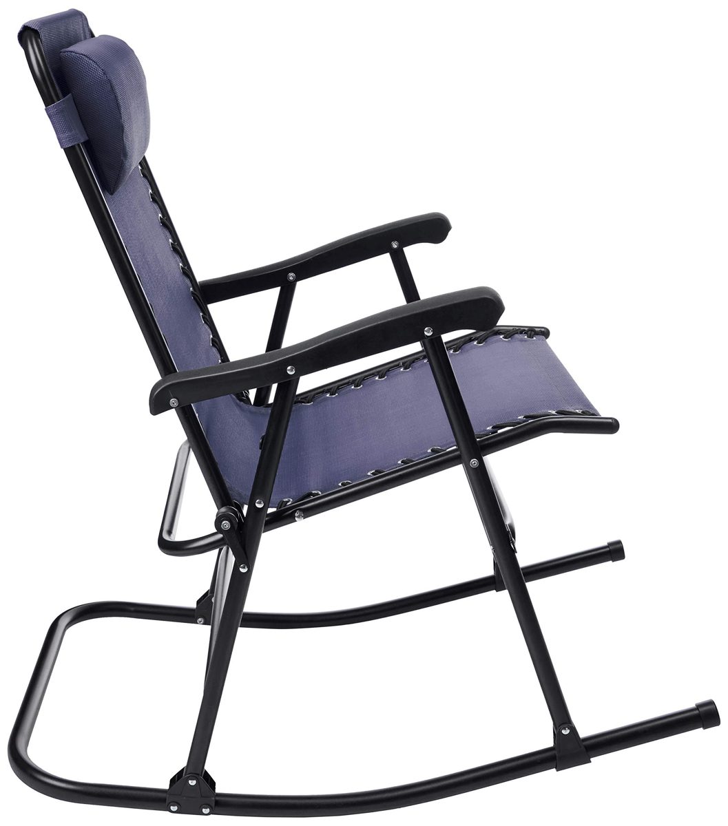 AmazonBasics Foldable Rocking Chair - Blue (Renewed)