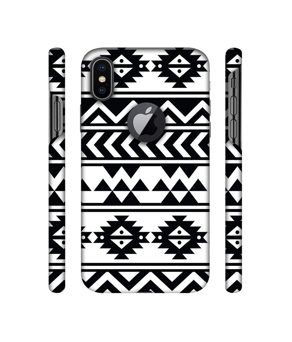 Amazon Brand - Solimo Designer Multi Shape Texture 3D Printed Hard Back Case Mobile Cover for Apple iPhone X (Logo Cut)