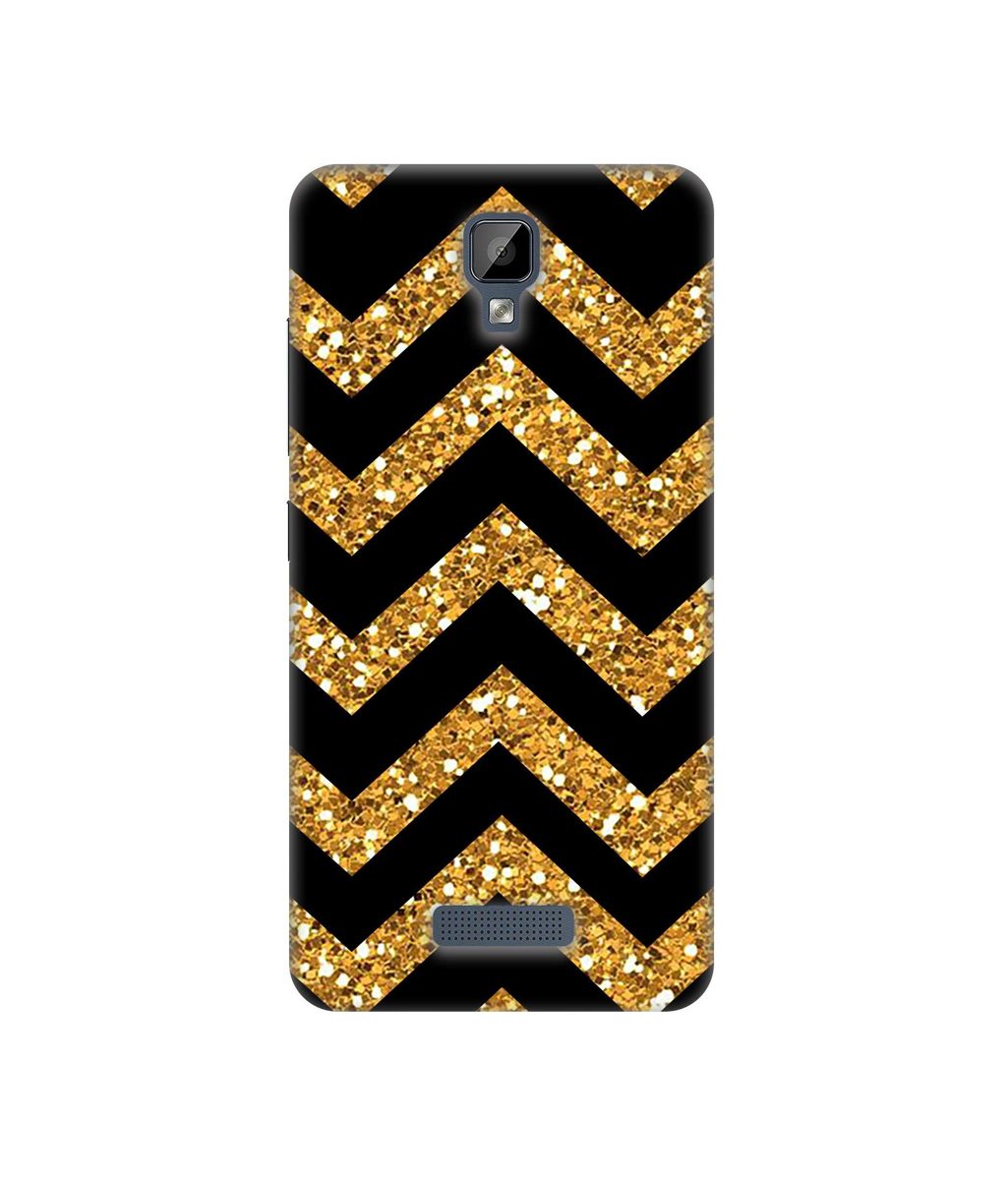 Amazon Brand - Solimo Designer Golden Zik Zak Pattern 3D Printed Hard Back Case Mobile Cover for Gionee P7 Max