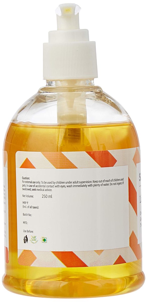Amazon Brand - Solimo Handwash Liquid, Orange Ginger - 250 ml (Pack of 2)