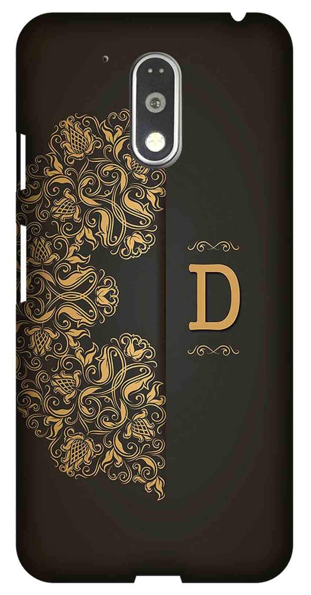 Amazon Brand - Solimo Designer Black Pattern Alphabet-D 3D Printed Hard Back Case Mobile Cover for Motorola Moto G4 Play