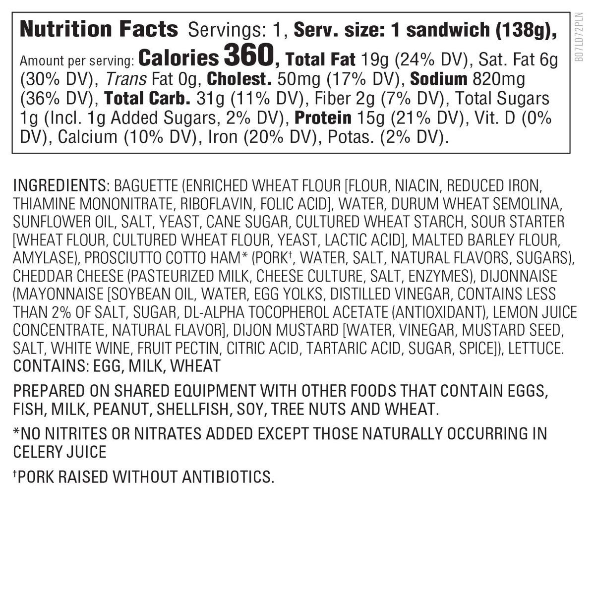 Amazon Kitchen, Ham & Cheddar Sandwich, 4.9 oz