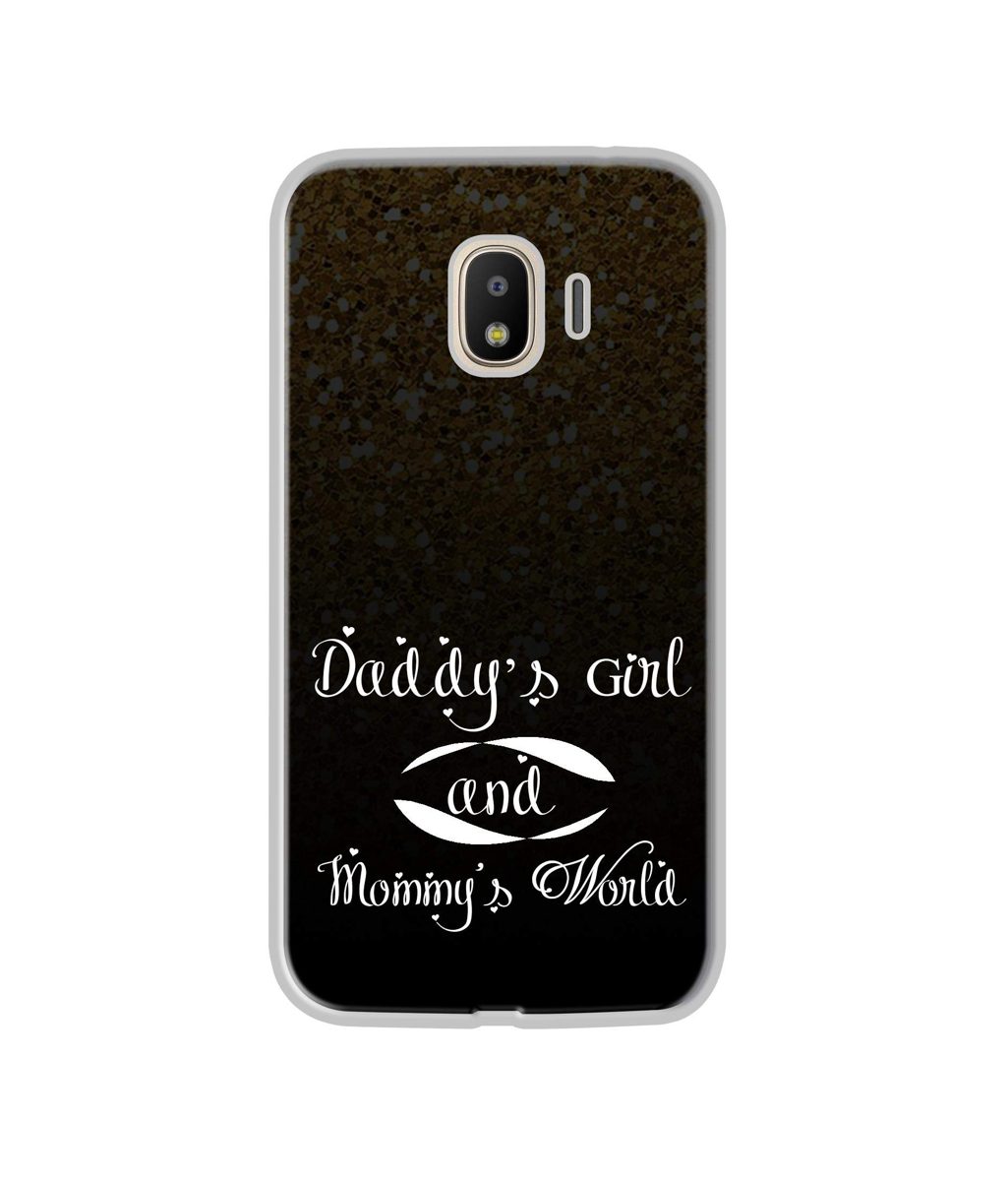 Amazon Brand - Solimo Designer Daddy's Girl and Mummy World UV Printed Soft Back Case Mobile Cover for Samsung Galaxy J4