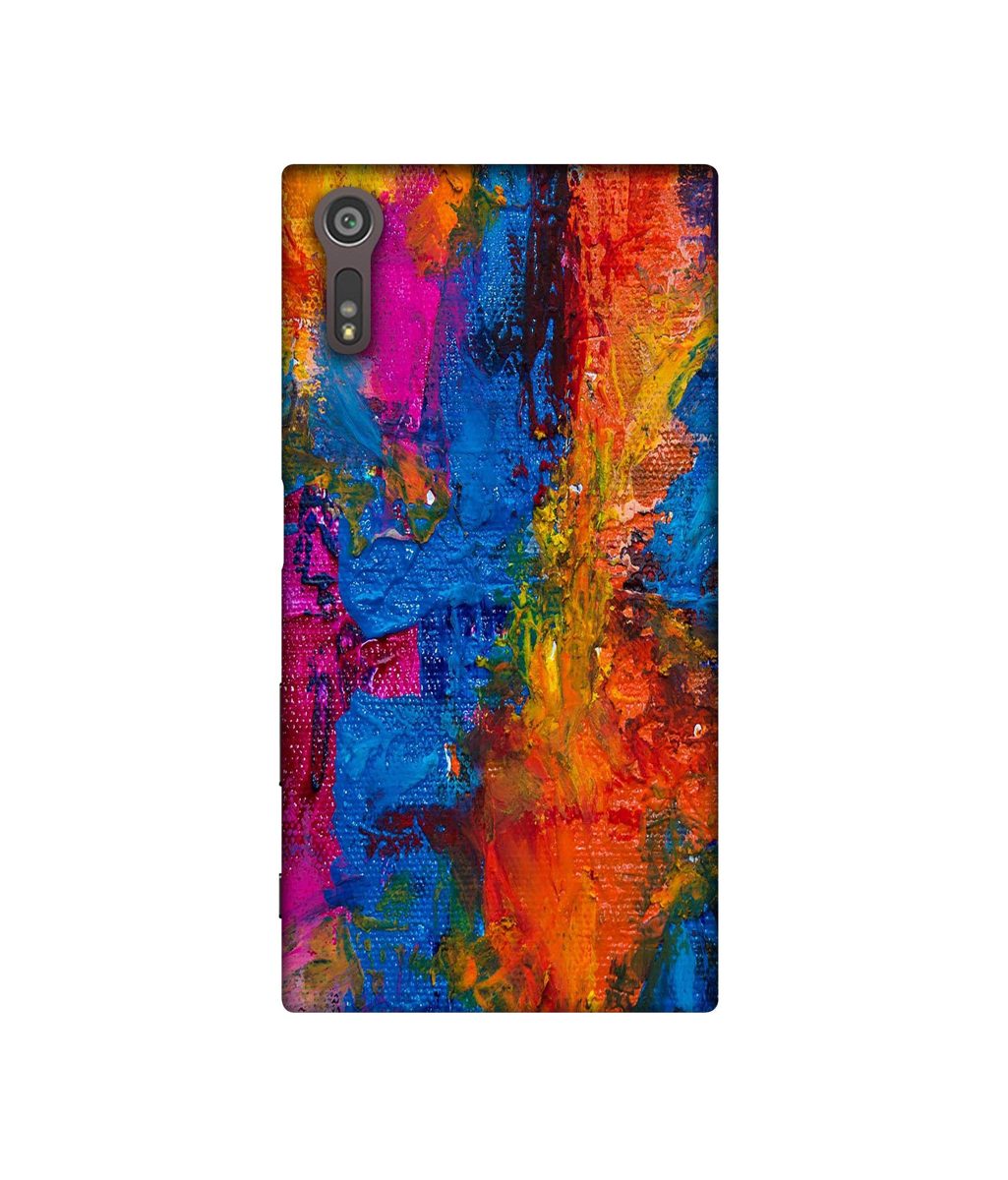 Amazon Brand - Solimo Designer Dark Multicolor Canvas 3D Printed Hard Back Case Mobile Cover for Sony Xperia XZ Dual