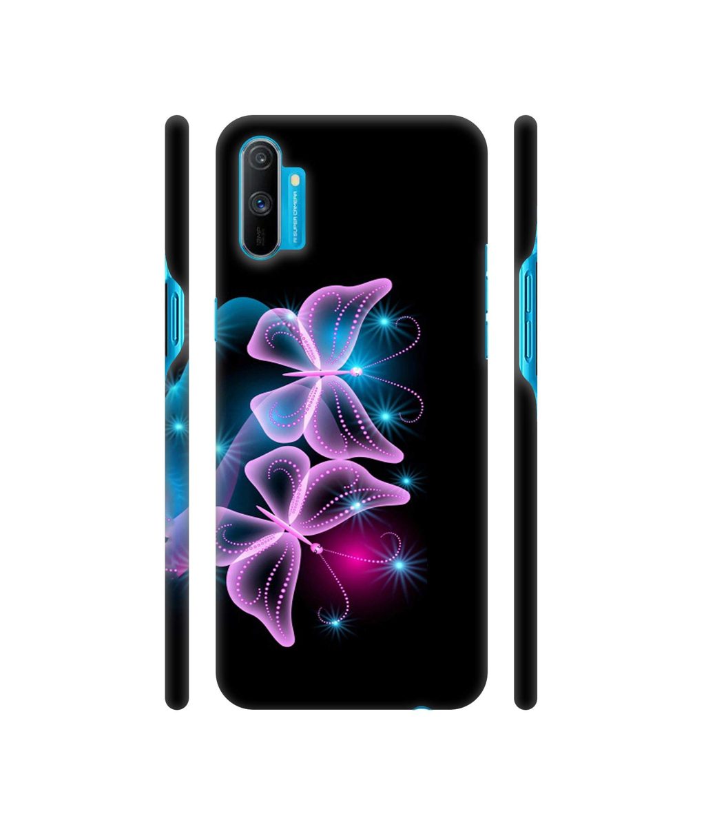 Amazon Brand - Solimo Designer Butterflies Neon Light 3D Printed Hard Back Case Mobile Cover for Realme C3
