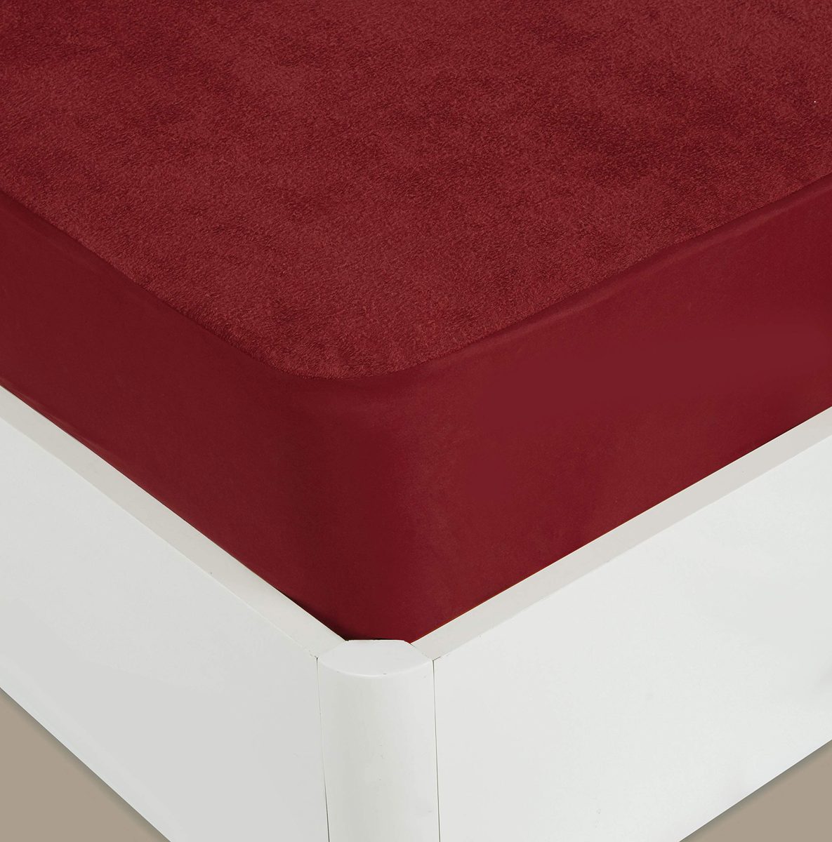 Amazon Brand - Solimo Water Resistant Cotton Mattress Protector 75"x60" - Queen Size, Maroon