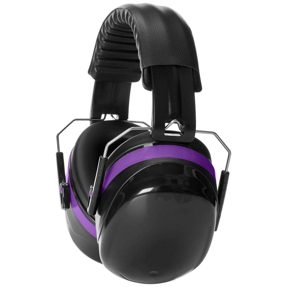 AmazonBasics Noise Reduction Safety Earmuffs, Black and Purple
