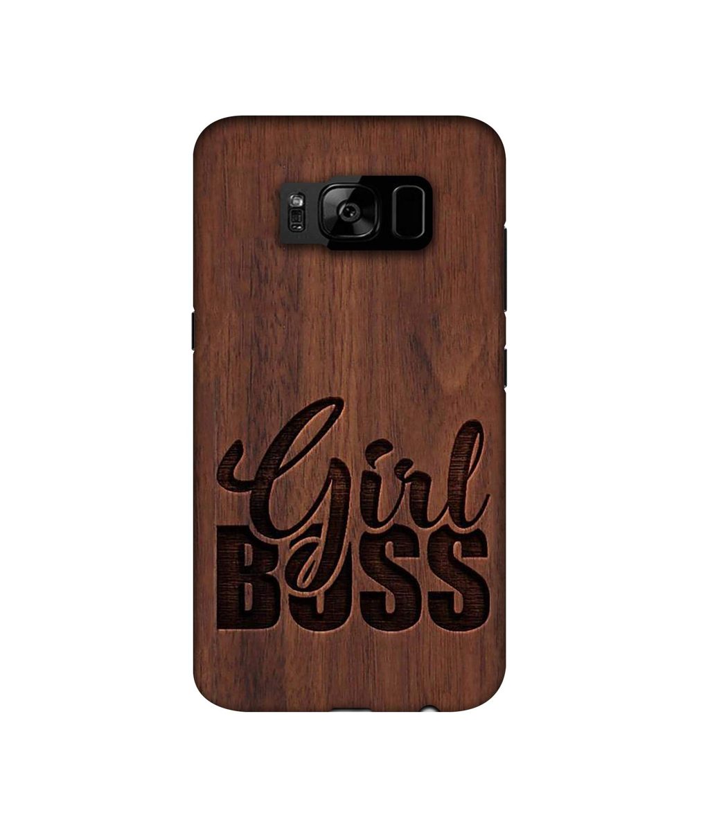 Amazon Brand - Solimo Designer Girl Boss On Wood 3D Printed Hard Back Case Mobile Cover for Samsung Galaxy S8 Plus