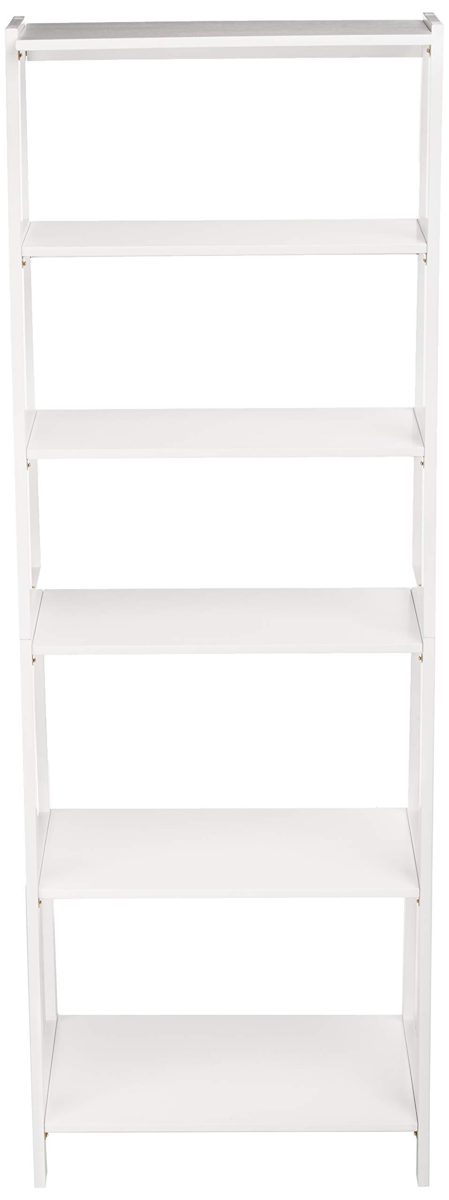 AmazonBasics Classic 5-Tier Open Bookcase with Solid Rubber Wood - White (Renewed)