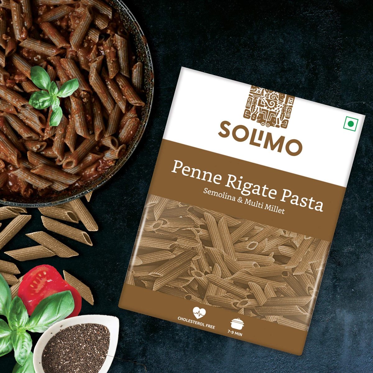 Amazon Brand - Solimo Semolina & Multi-millet Penne Pasta, 500g