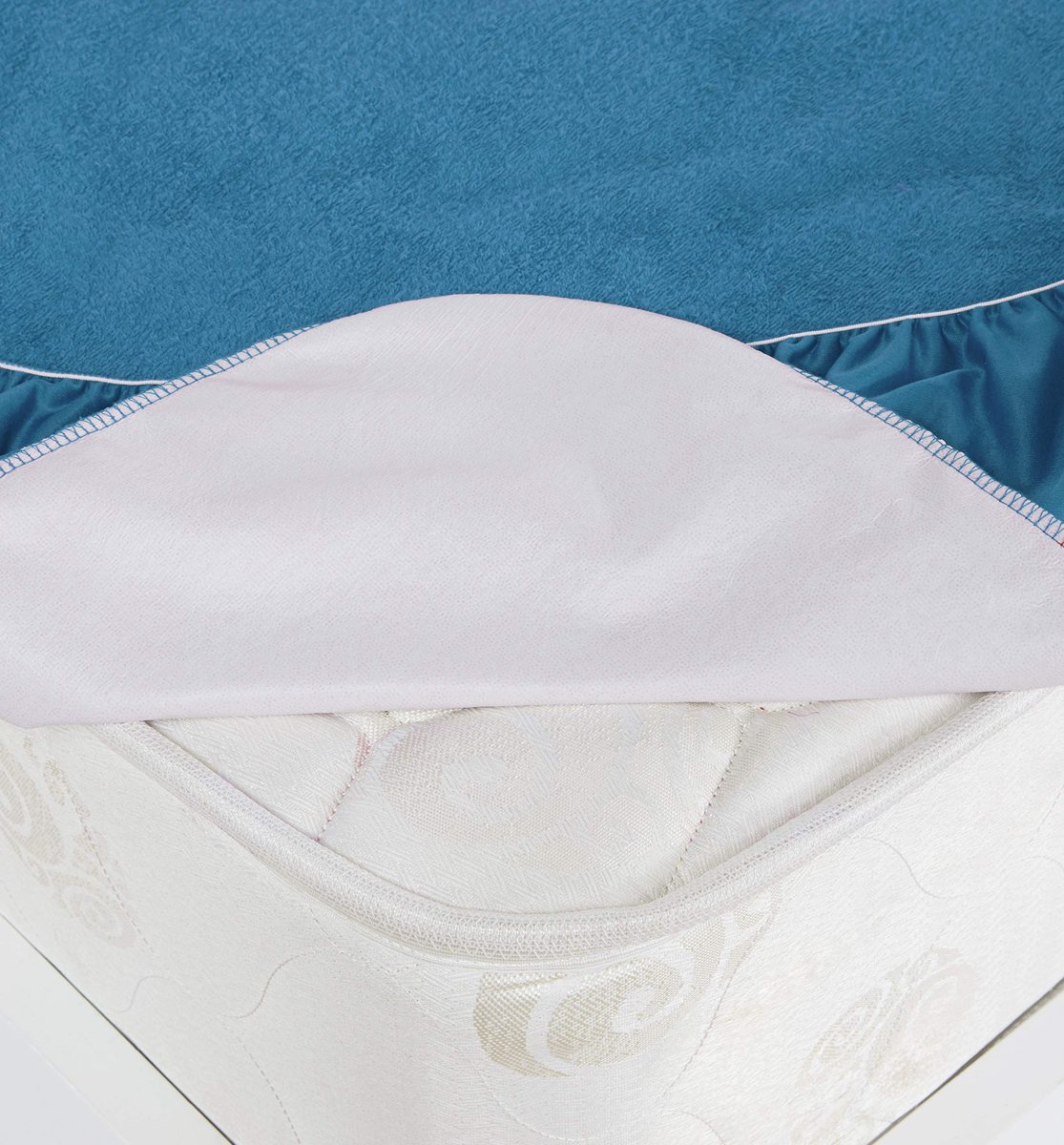 Amazon Brand - Solimo Water Resistant Premium Mattress Protector, 75x36 inches - Single Bed Size, Blue