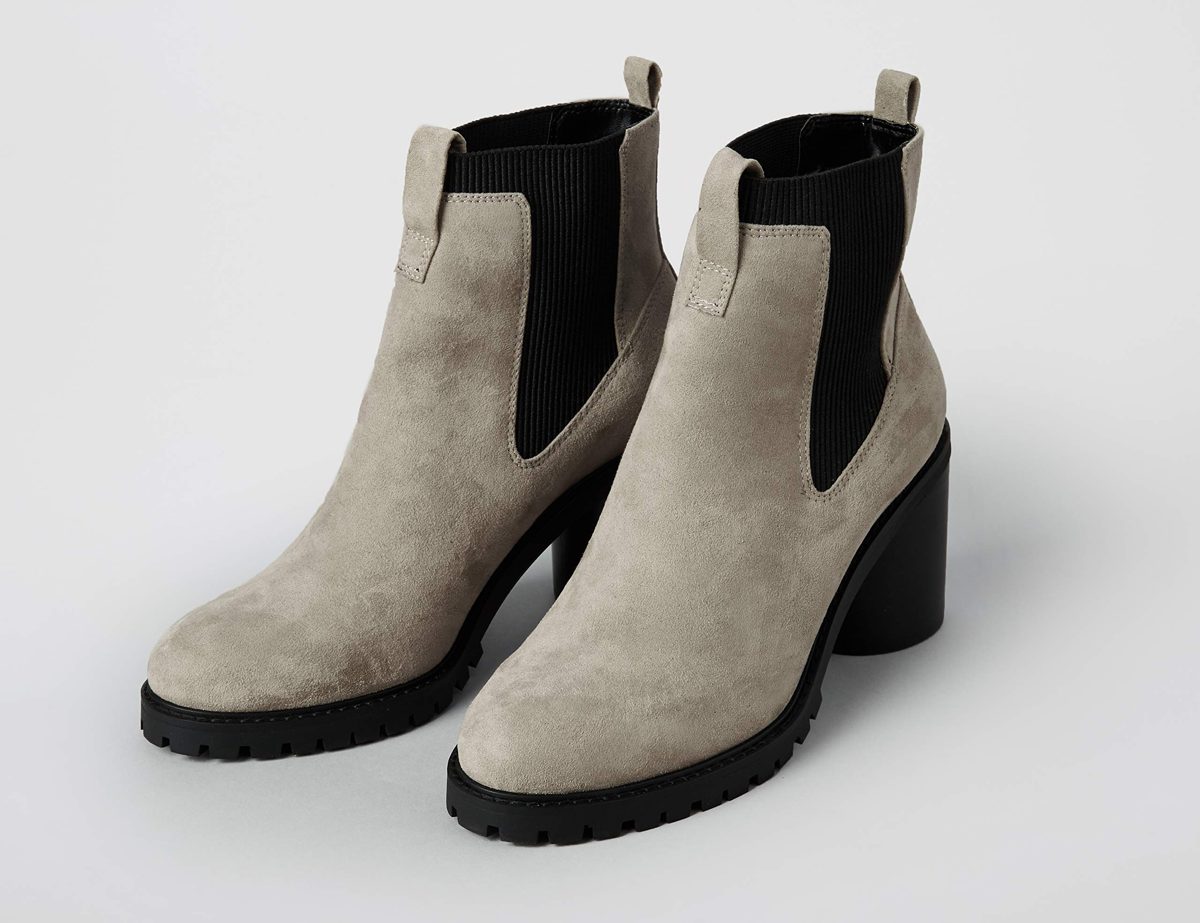 Amazon Brand - find. Chunky Sole Chelsea Boots, Grau Grey), US 7
