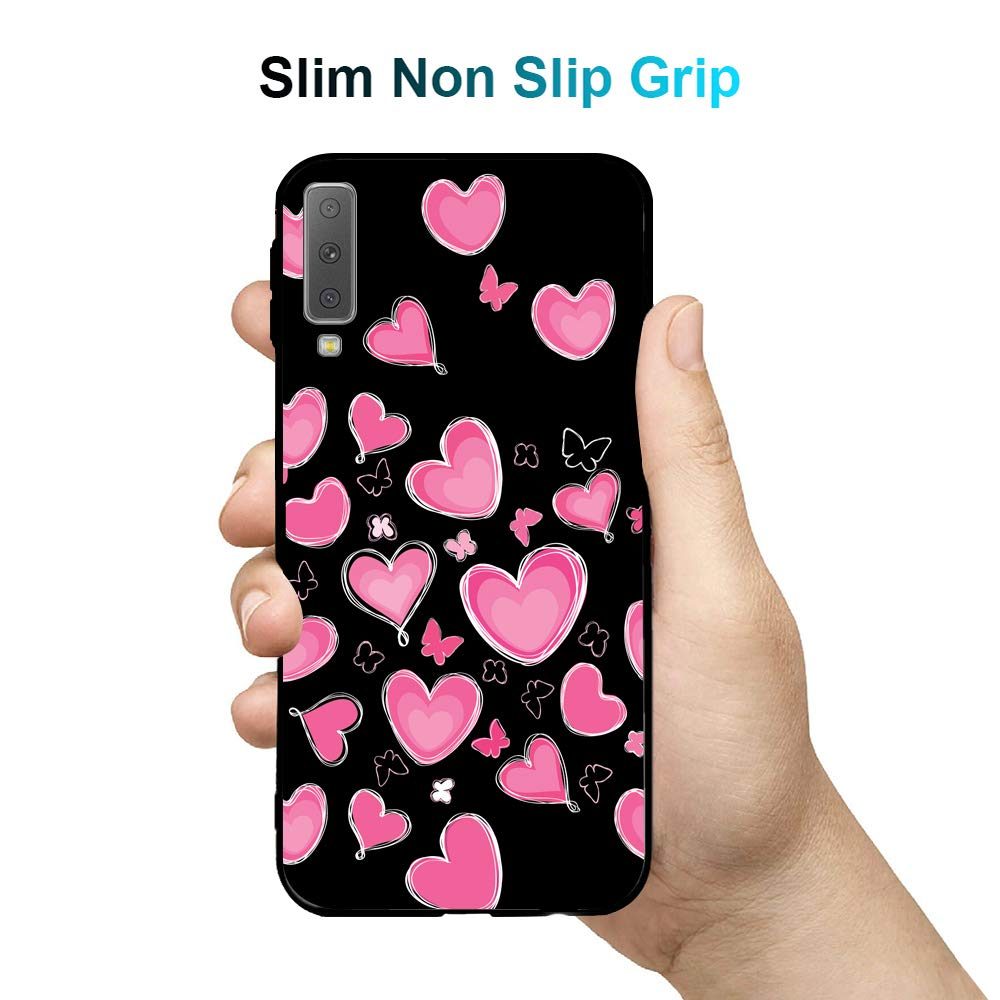 Amazon Brand - Solimo Designer Hearts Printed Hard Back Case Mobile Cover for Samsung Galaxy A7 (2018) (D246)